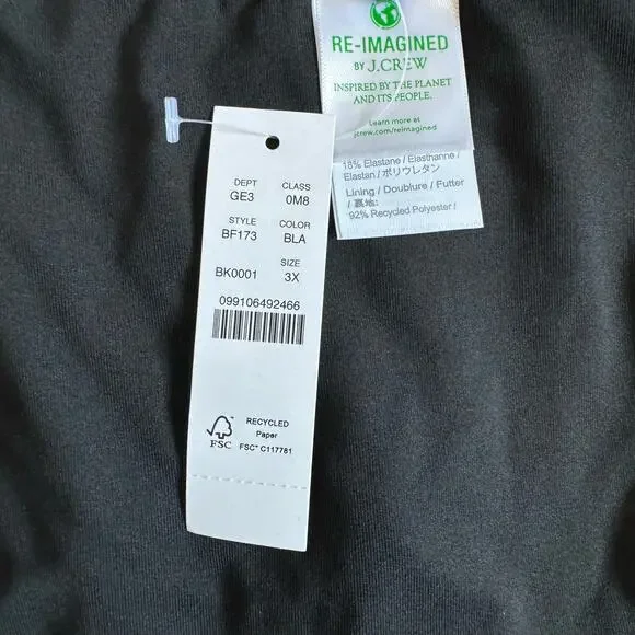 J. Crew O-Ring Curved Waist Black Plus Cheeky String Bikini Bottom Size 3X - Picture 4 of 6